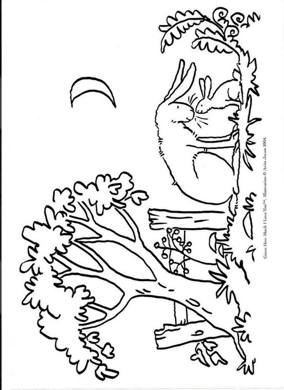 7 coloring pages of Guess how much I love you